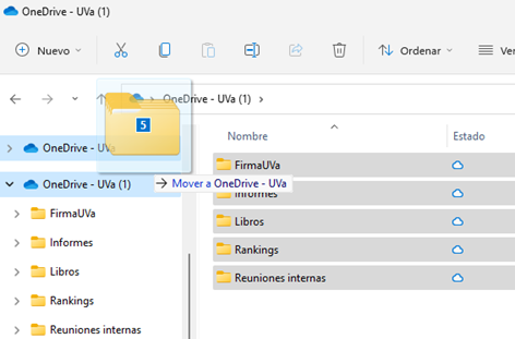 ¿Cómo muevo los datos entre cuentas Microsoft OneDrive?