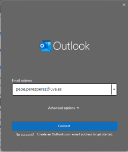 Outlook añadir cuenta paso 1